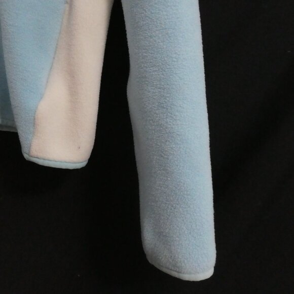 GAP | small | Light Blue Zip-Up Fleece Hoodie | White Side Panels | Zip Pockets - Picture 9 of 15